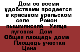 Дом со всеми удобствами продается в красивом уральском селе.. › Район ­ пышминский › Улица ­ луговая › Дом ­ 14 › Общая площадь дома ­ 46 › Площадь участка ­ 15 › Цена ­ 700 000 - Свердловская обл., Пышминский р-н, Четкарино с. Недвижимость » Дома, коттеджи, дачи продажа   